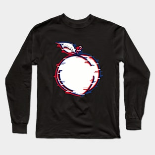 A peach with a glitch effect on it Long Sleeve T-Shirt